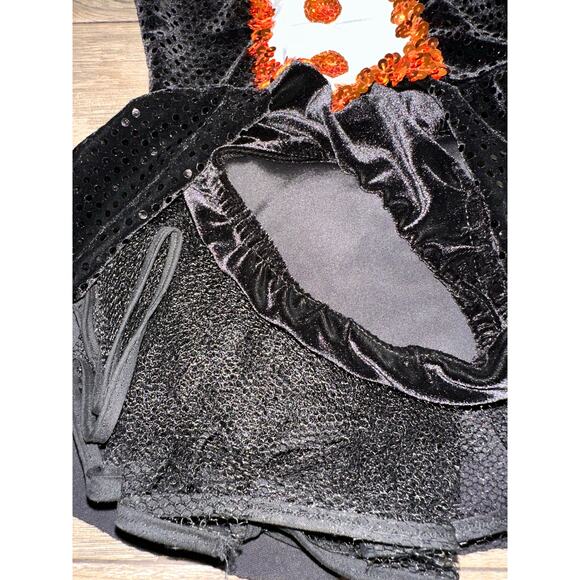 A Wish Come True Girls' Black Orange Mery Sequin Beaded Costume Dress Size 5-7 - Picture 3 of 10